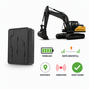 Construction Equipment Locator 4G LTE Portable 1200mAh Geofence Vibration Blind Zone Data Backfill Portable Wireless GPS Tracker