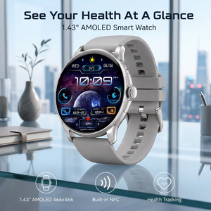 1.43 Inch AMOLED 466x466 High Resolution NFC Smartwatch
