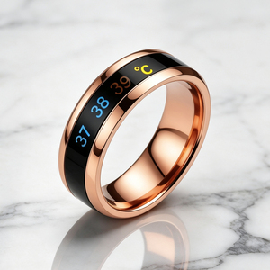 JLM Factory Direct Stainless Steel Smart Temperature Sensing Mood Ring Men Women Lovers Trendy Fashion Wedding Gift Band Jewelry